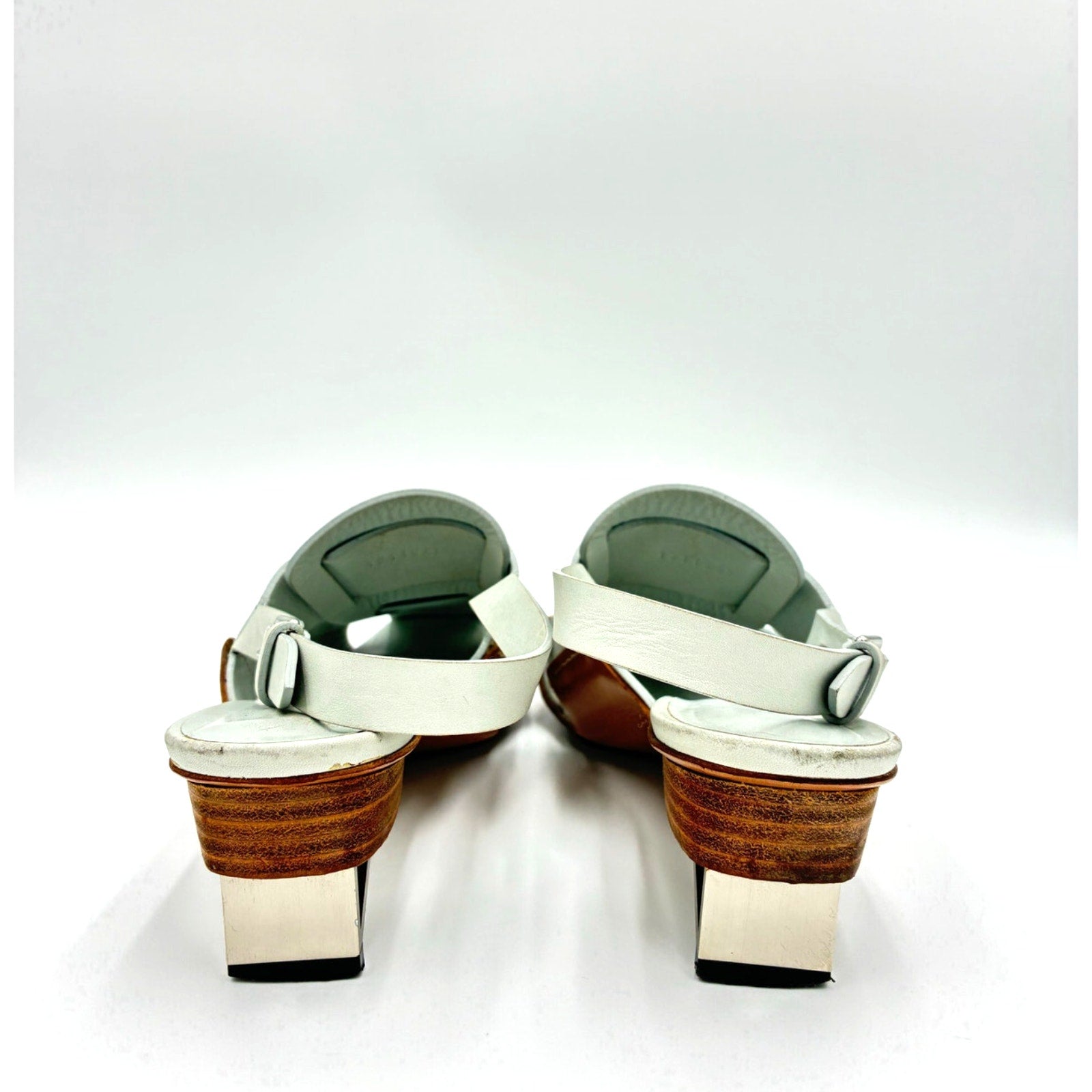 Blue Leather Slingback Sandals Spring 2018