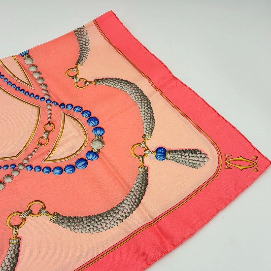33" Vintage Silk Pink Scarf