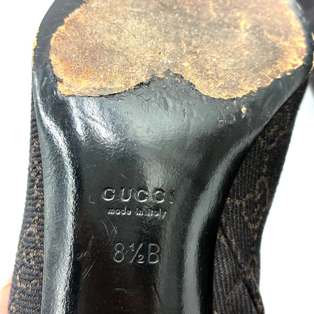8.5 Gucci Tom Ford Vintage Brown Canvas GG Mid-Calf Boots