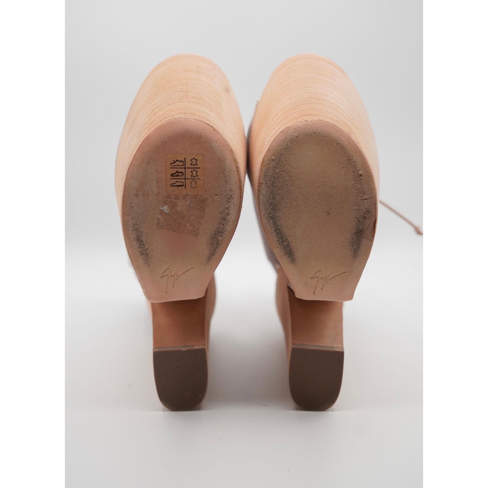 Grey Leather Laceup Platform Sandals