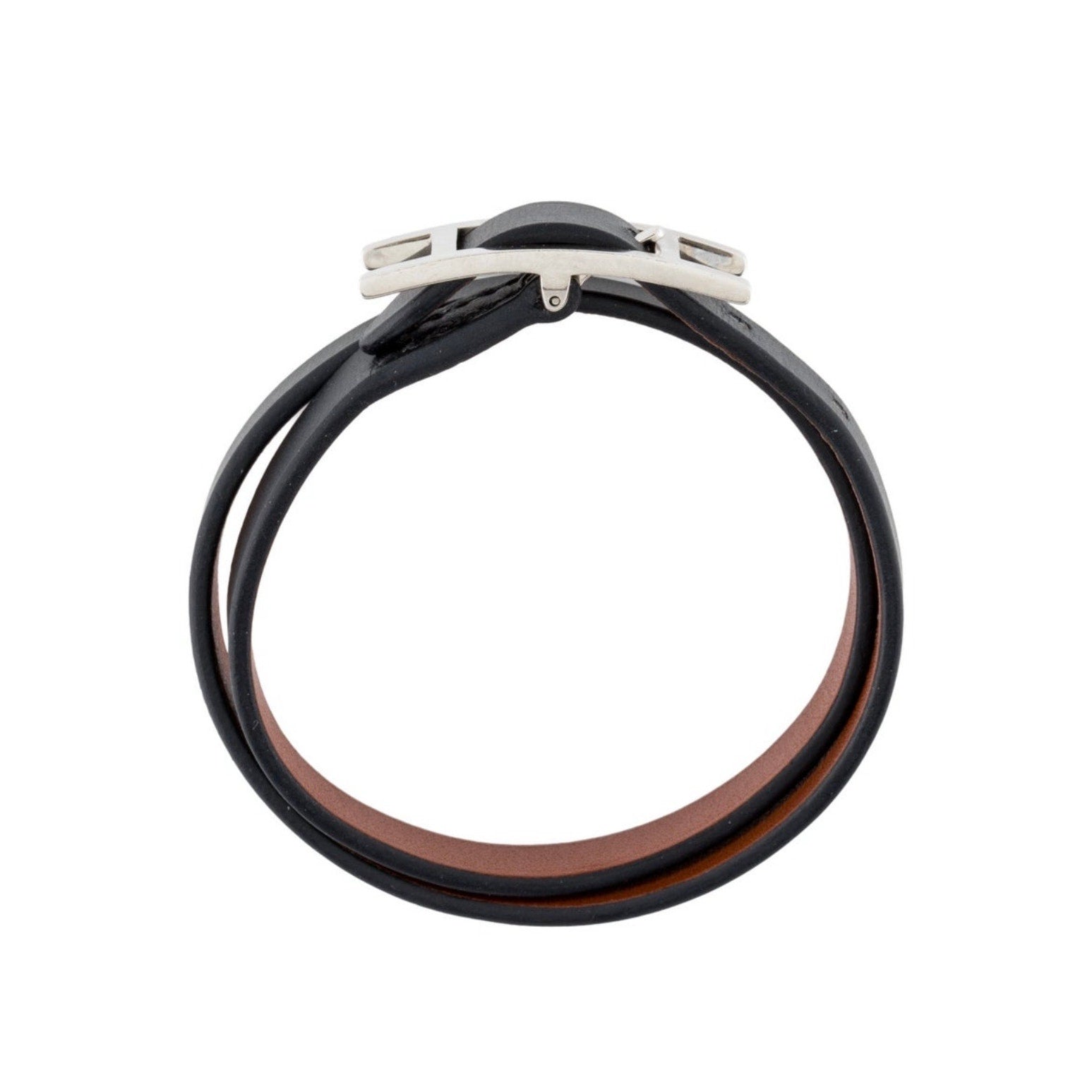 Behapi Double Tour Black Leather Bracelet