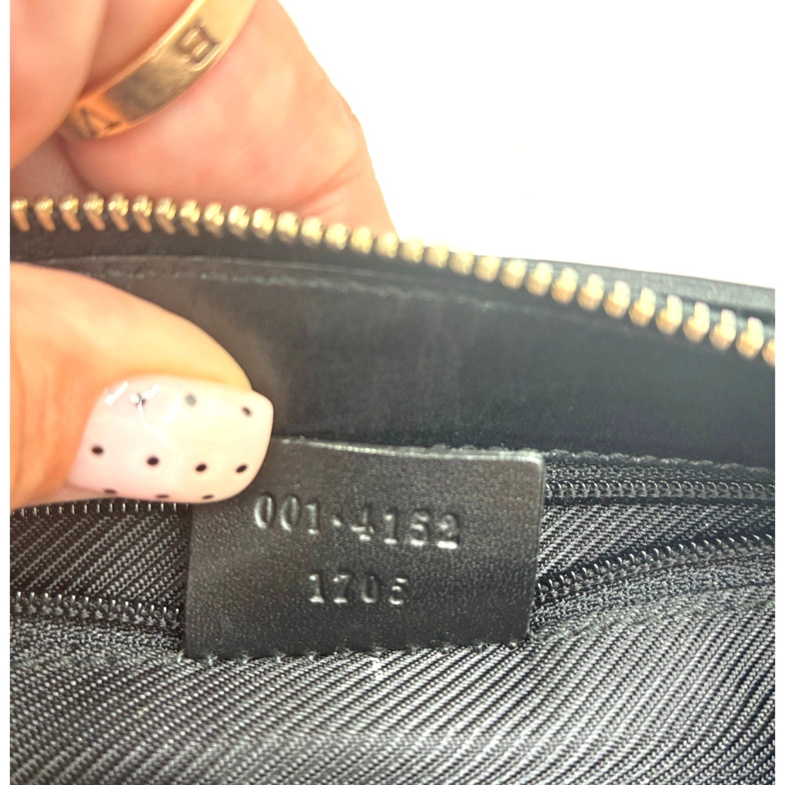 Vintage Black Embossed GG Monogram Leather Shoulder Bag