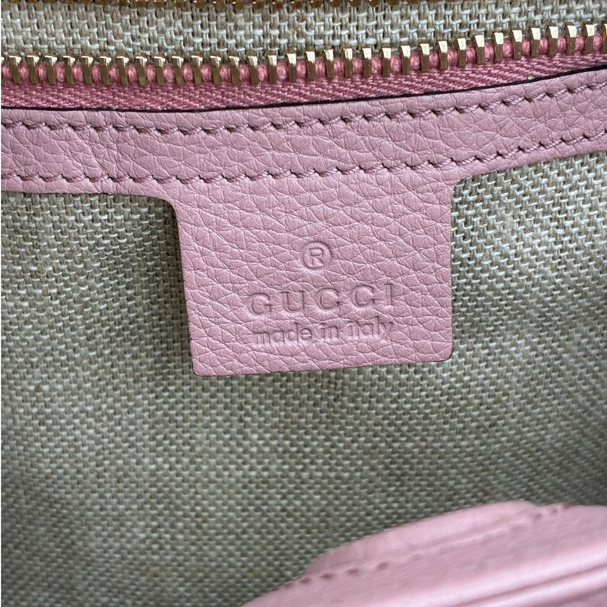 Bamboo Shopper Satchel Pink & White Leather Bag