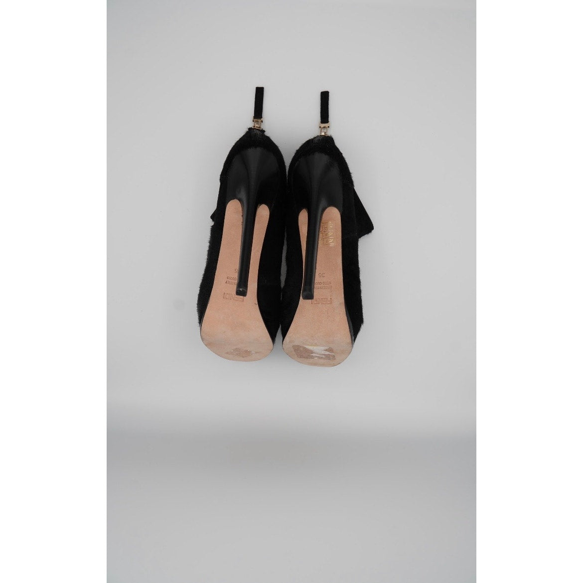 Black Platform Pony Hair Pump