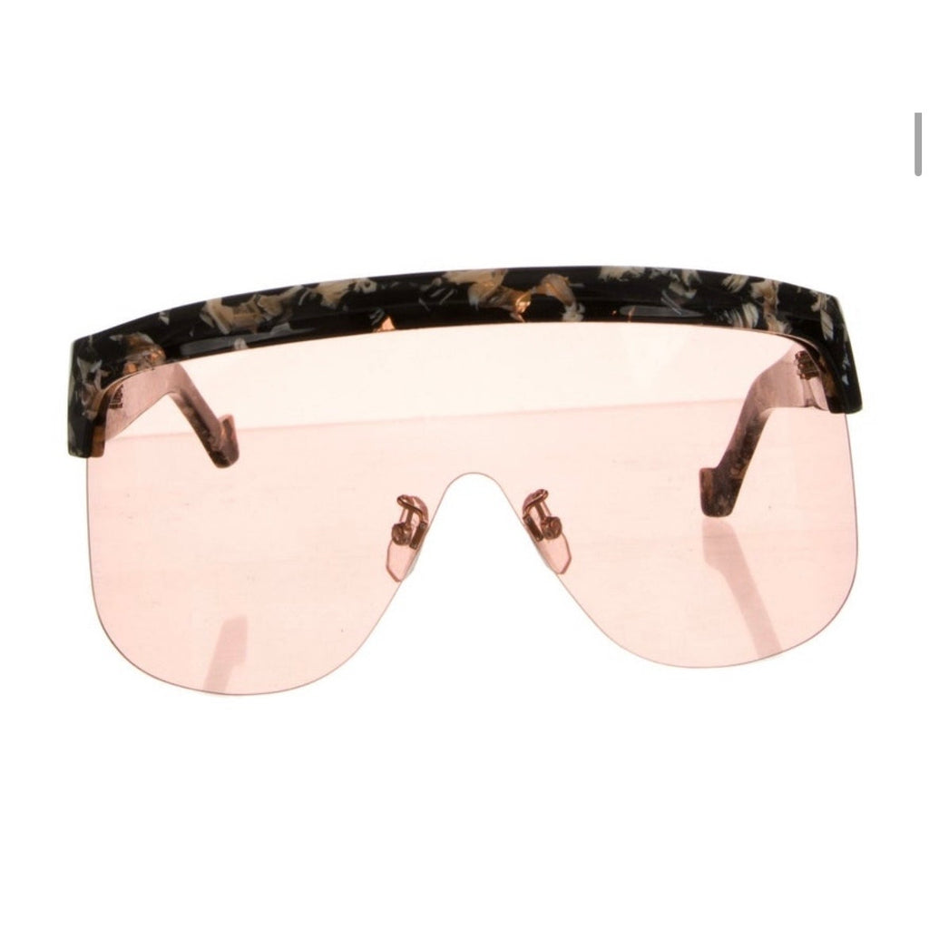 Pink Translucent Sheild Sunglasses