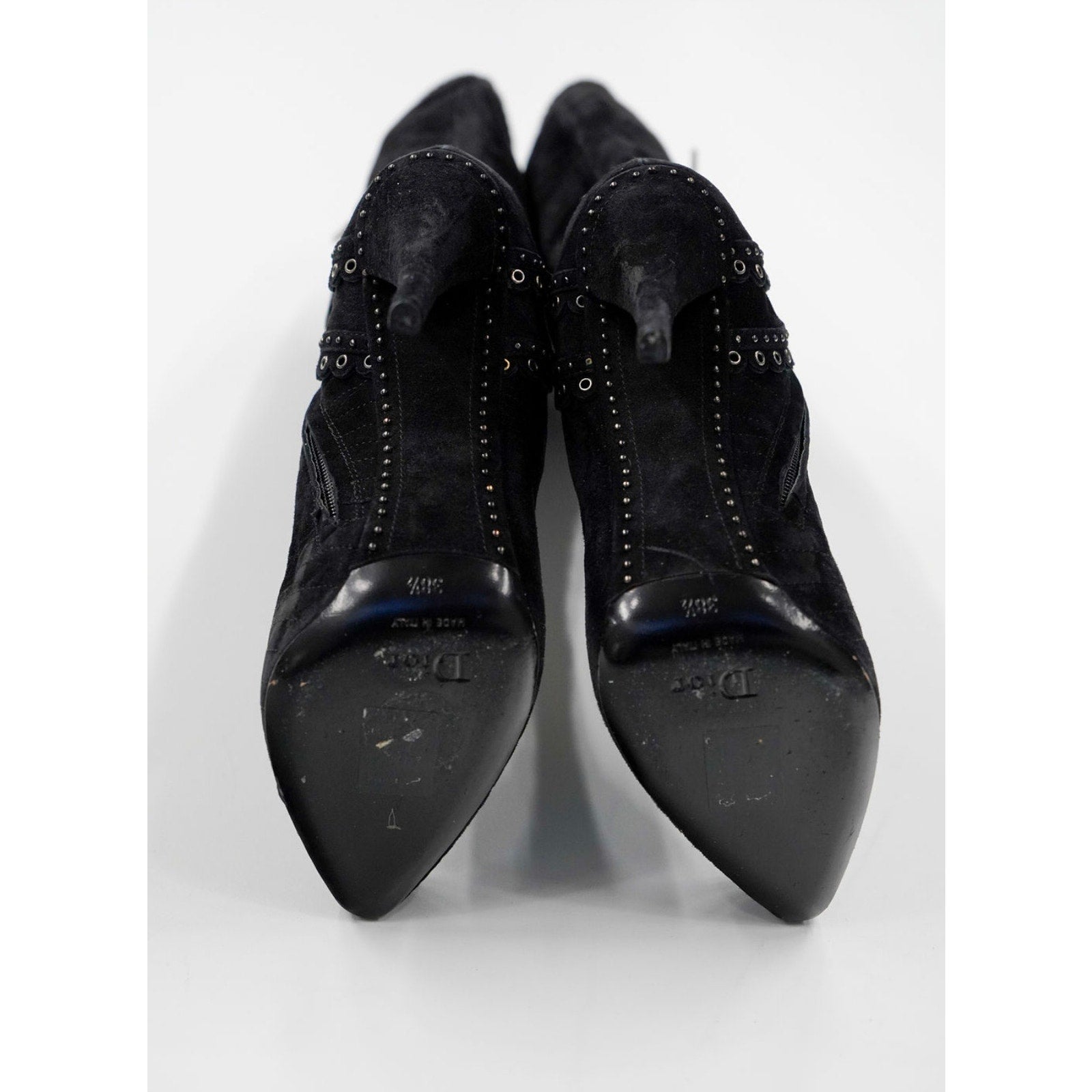 Vintage Black Suede Knee-High Lace-Up Boots by John Galliano