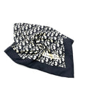 29" Vintage Navy and White Silk Monogram Letter Logo Scarf