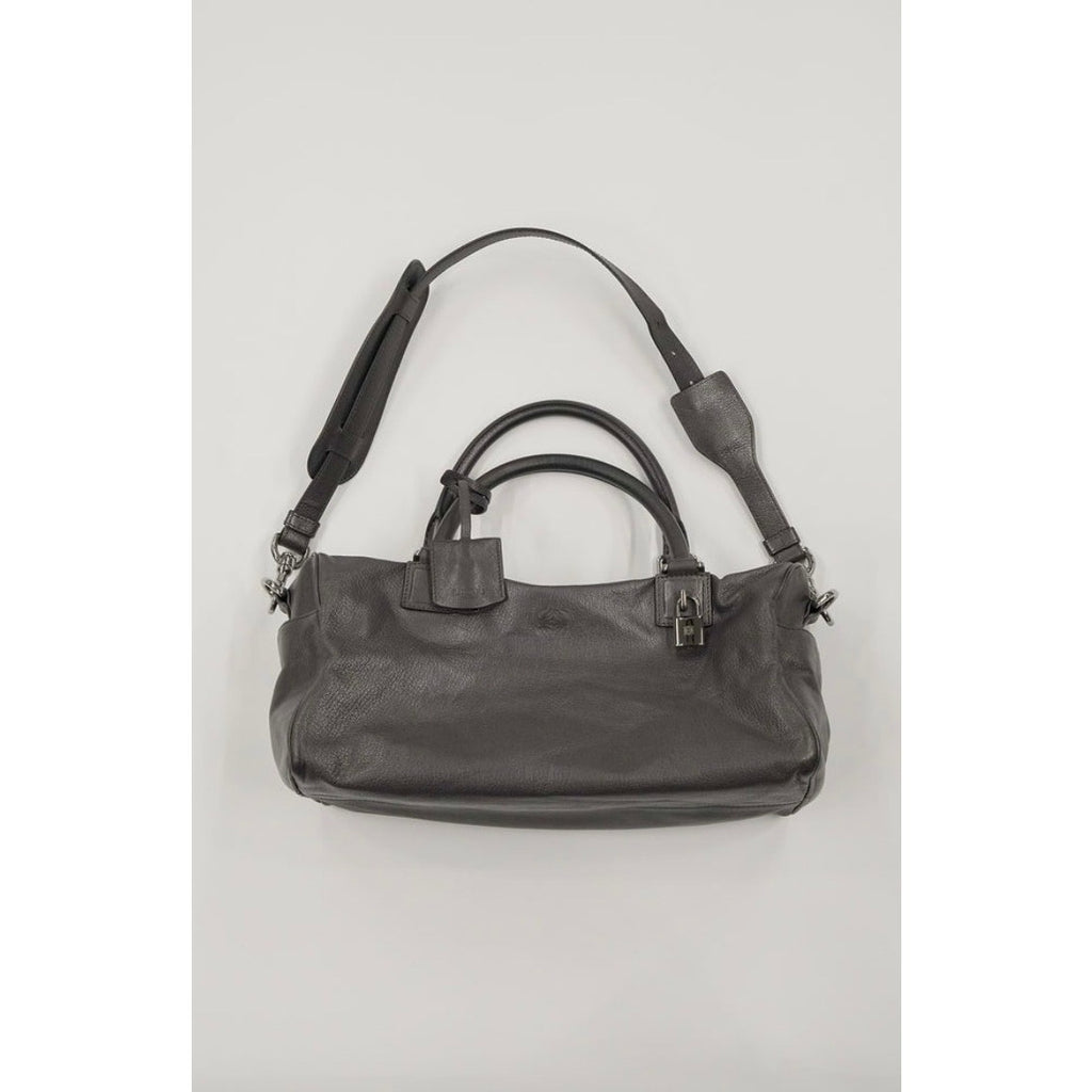 Amazona Vintage Grey Leather Top Handle Shoulder Bag