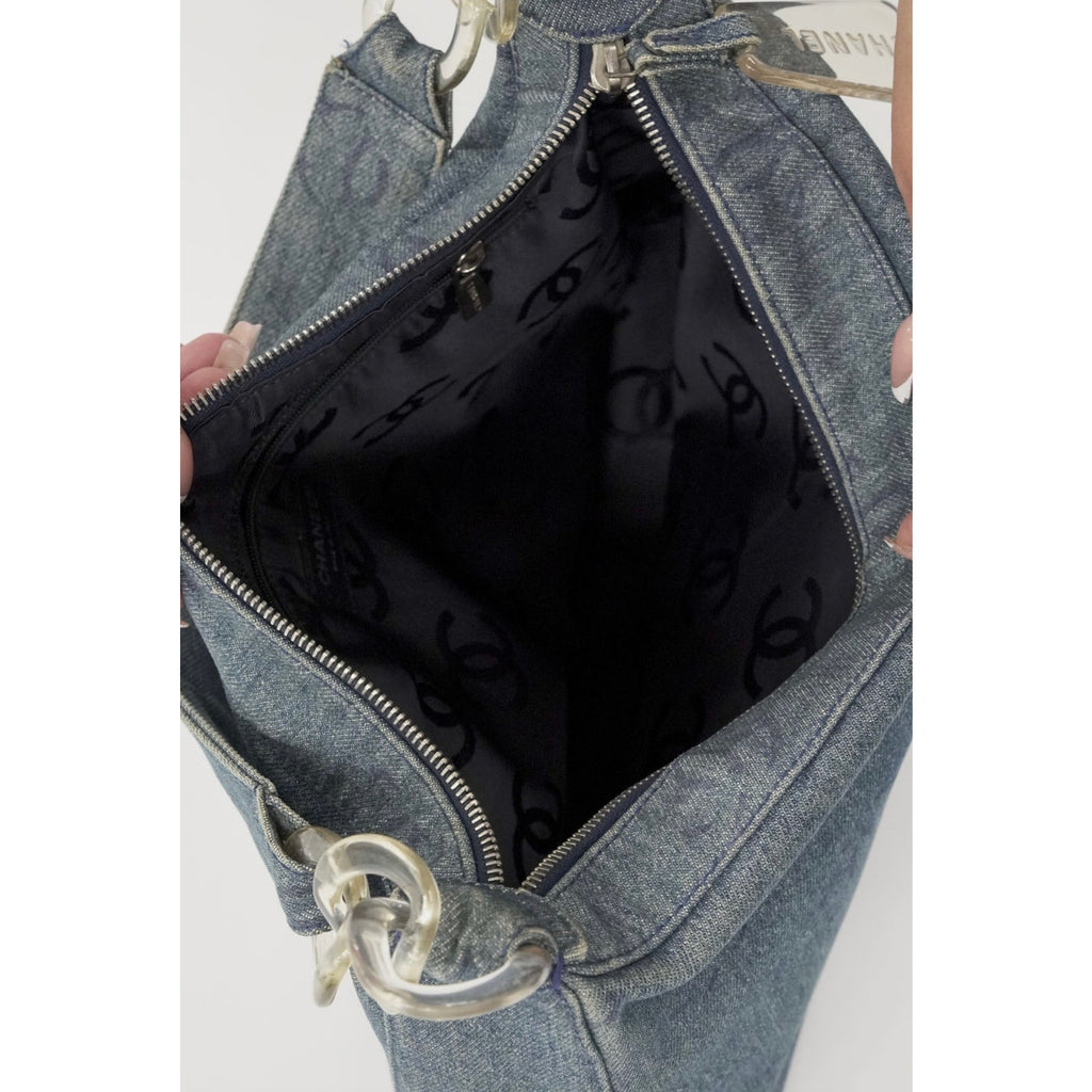 CC Denim Hobo Vintage Blue Shoulder Bag