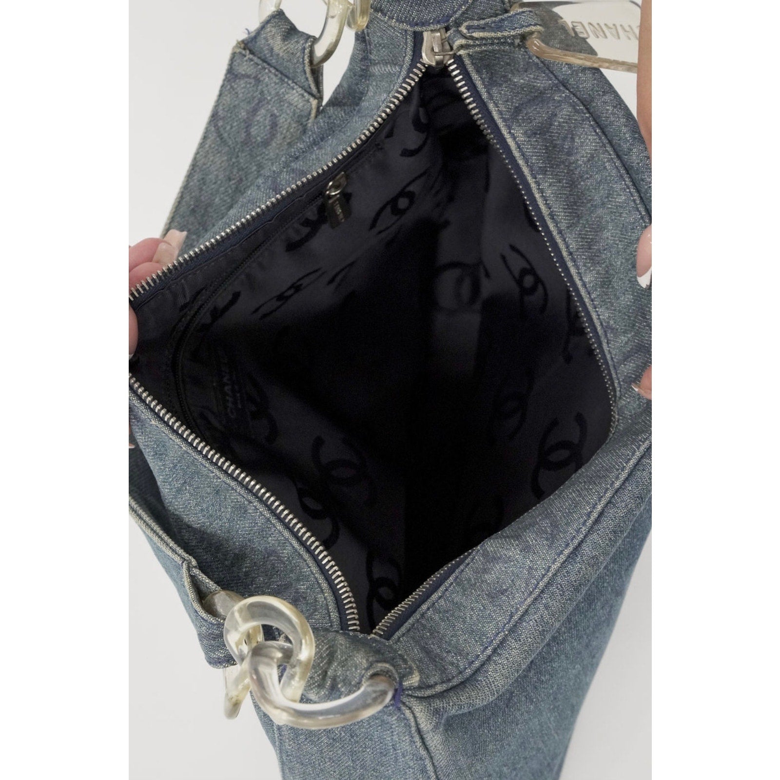 CC Denim Hobo Vintage Blue Shoulder Bag