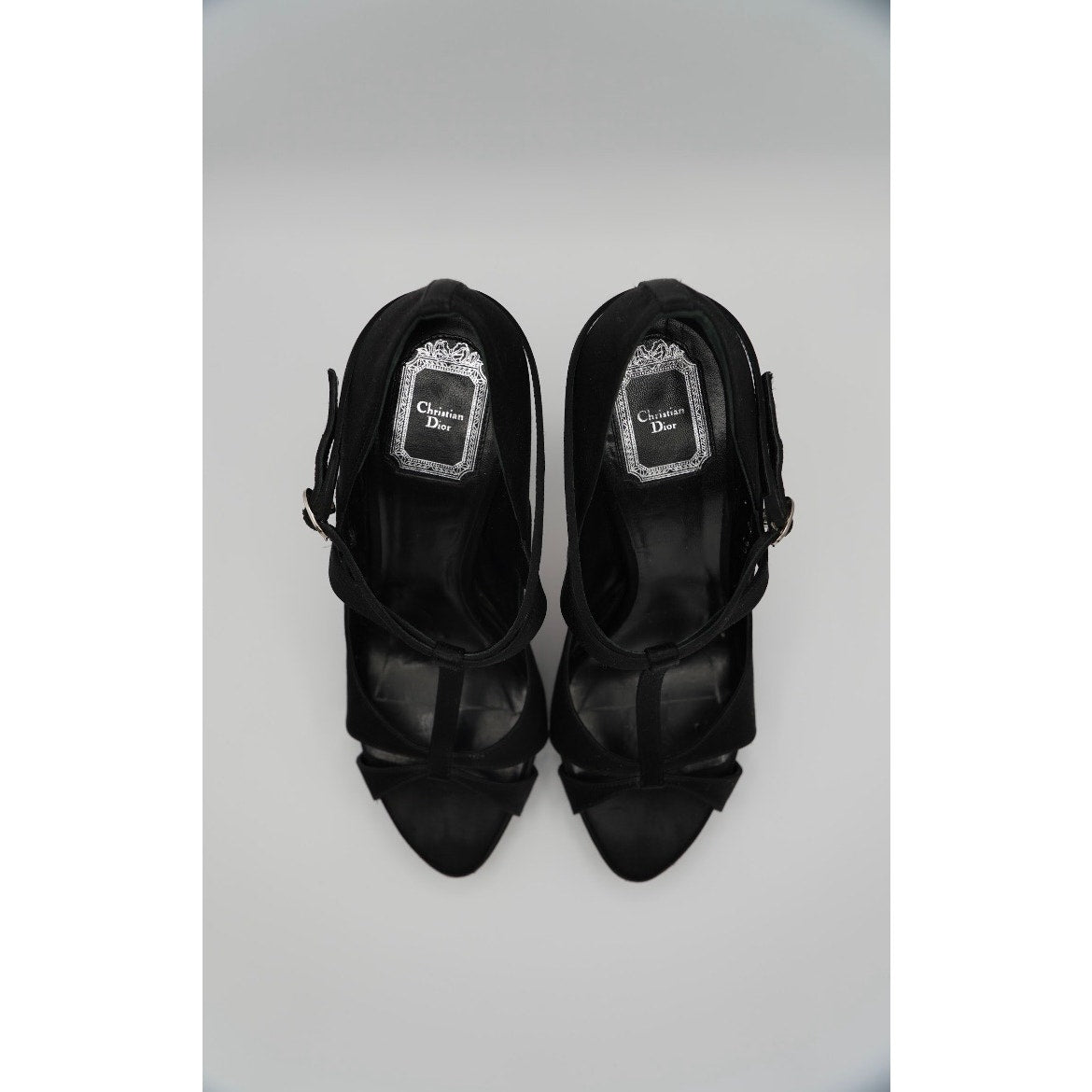 Vintage Black Satin Heels