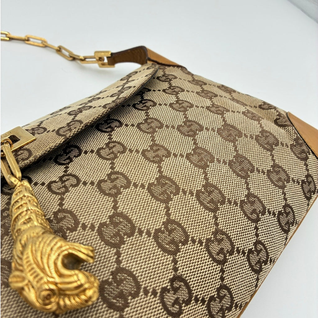 Tom Ford Jackie GG Monogram Tiger Charm Chain Shoulder Bag
