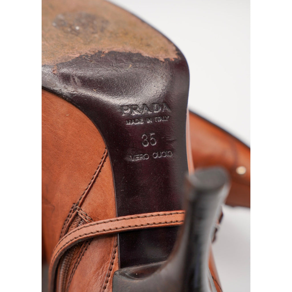 Vintage Brown Leather Booties