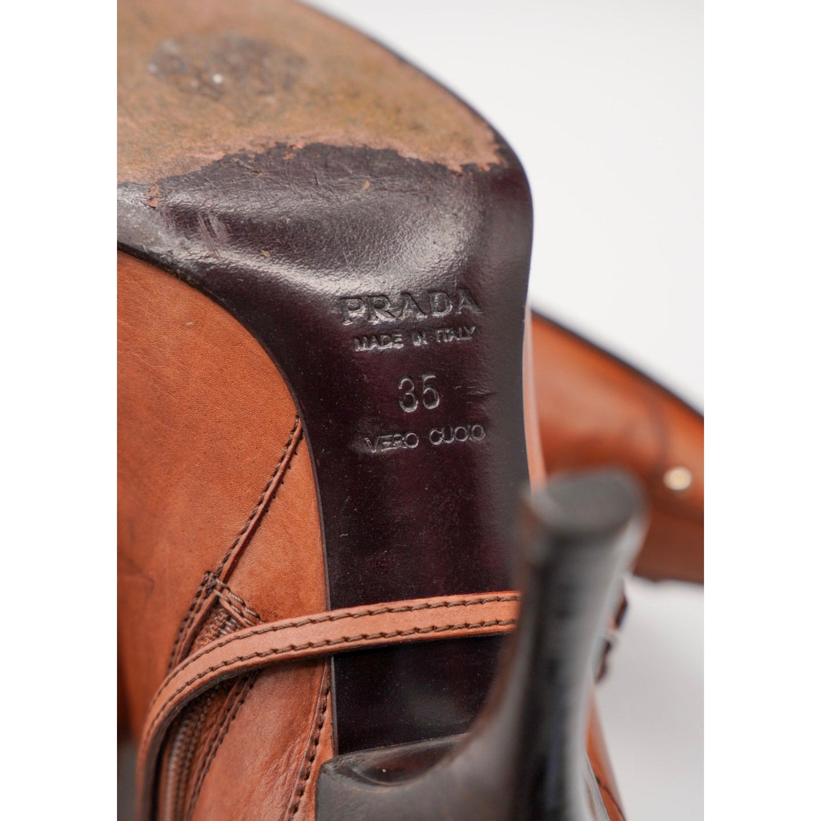 Vintage Brown Leather Booties