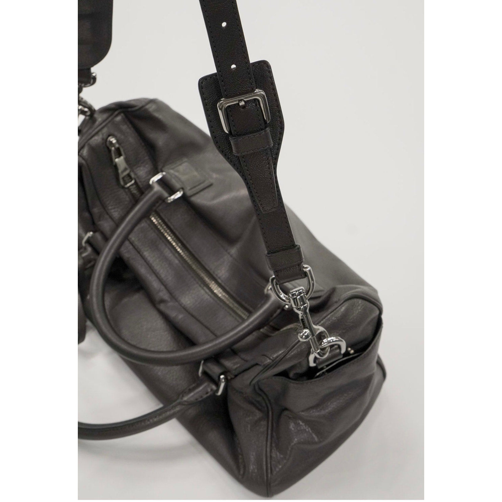 Amazona Vintage Grey Leather Top Handle Shoulder Bag