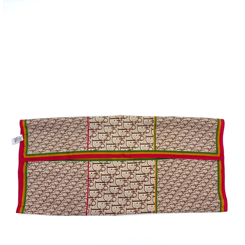 20.9" Vintage Rasta Trotter Monogram Silk Scarf Brown