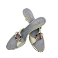 10 Purple Satin Crystal Embellished Mules