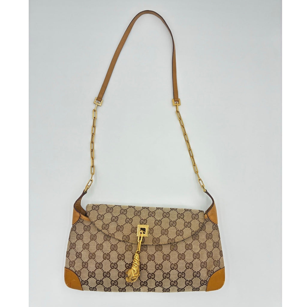 Tom Ford Jackie GG Monogram Tiger Charm Chain Shoulder Bag