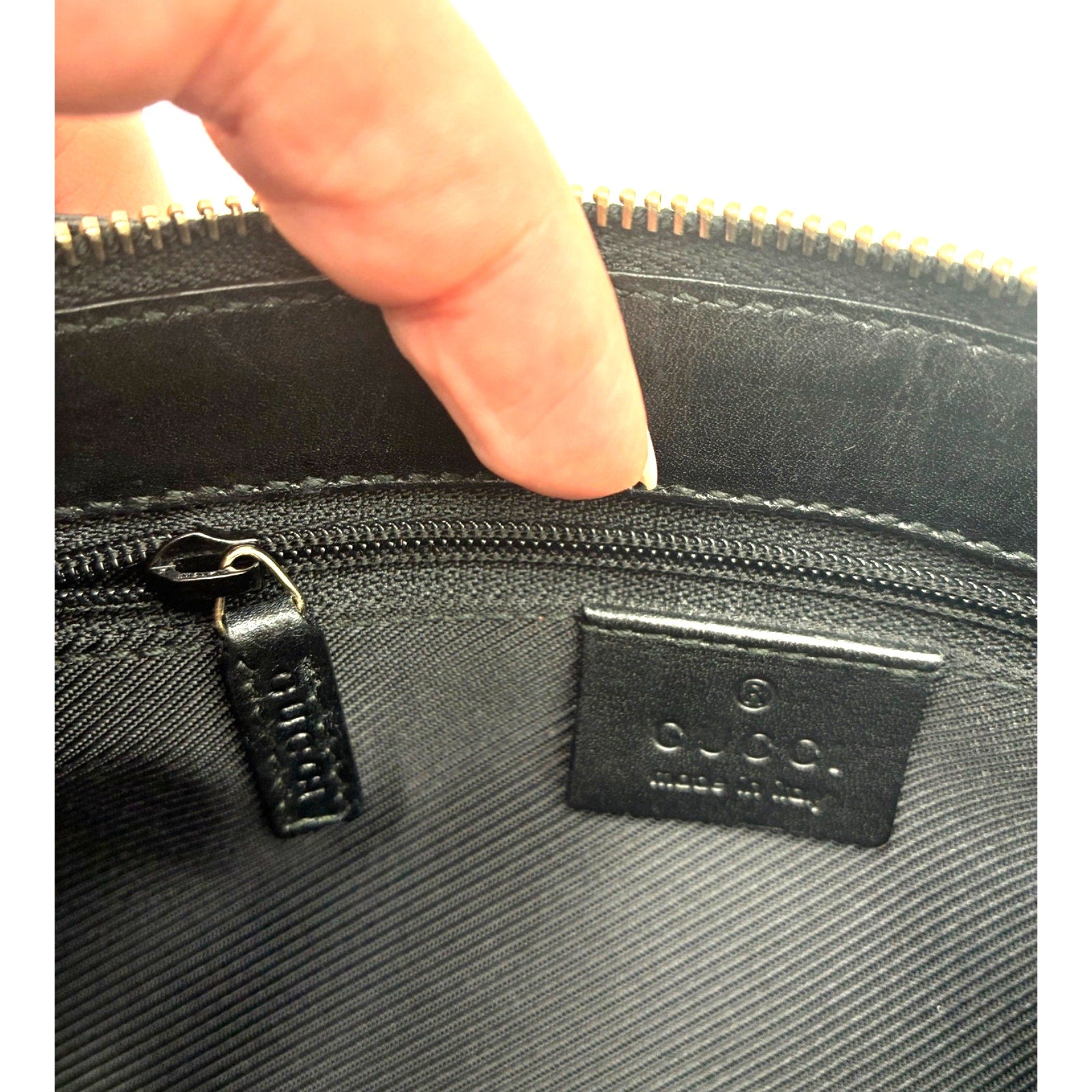 Vintage Black Embossed GG Monogram Leather Shoulder Bag