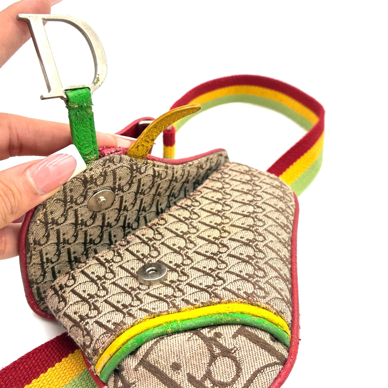 John Galliano 2004 Rasta Trotter Mini Saddle Belt Bag