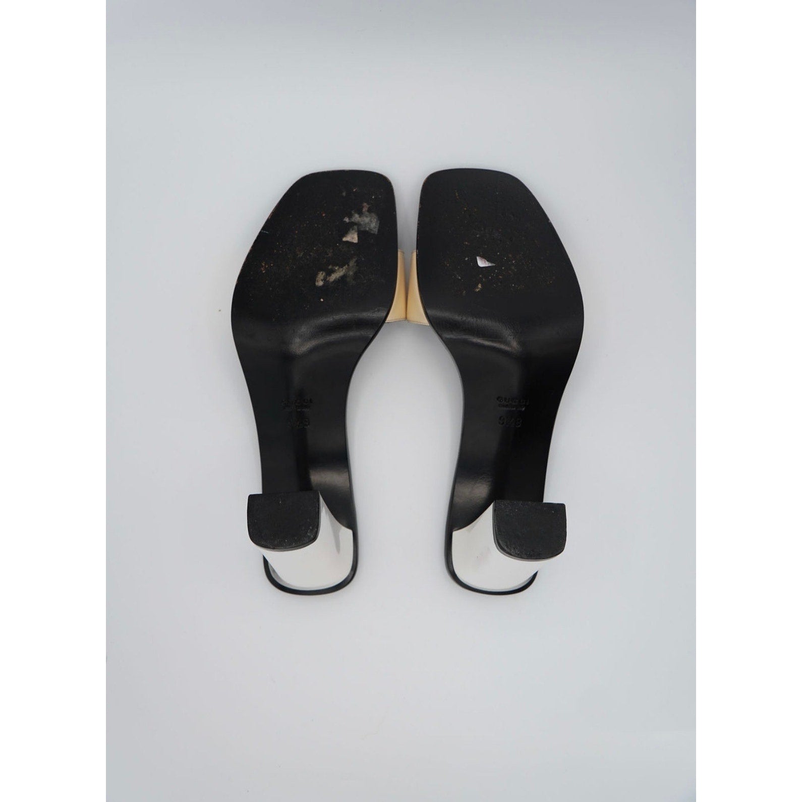 Logo Print Black and White Mule