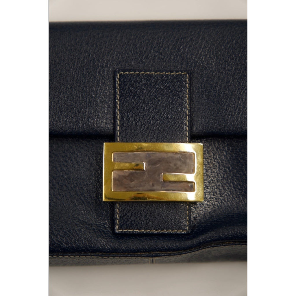 Baguette Blue Leather Handbag