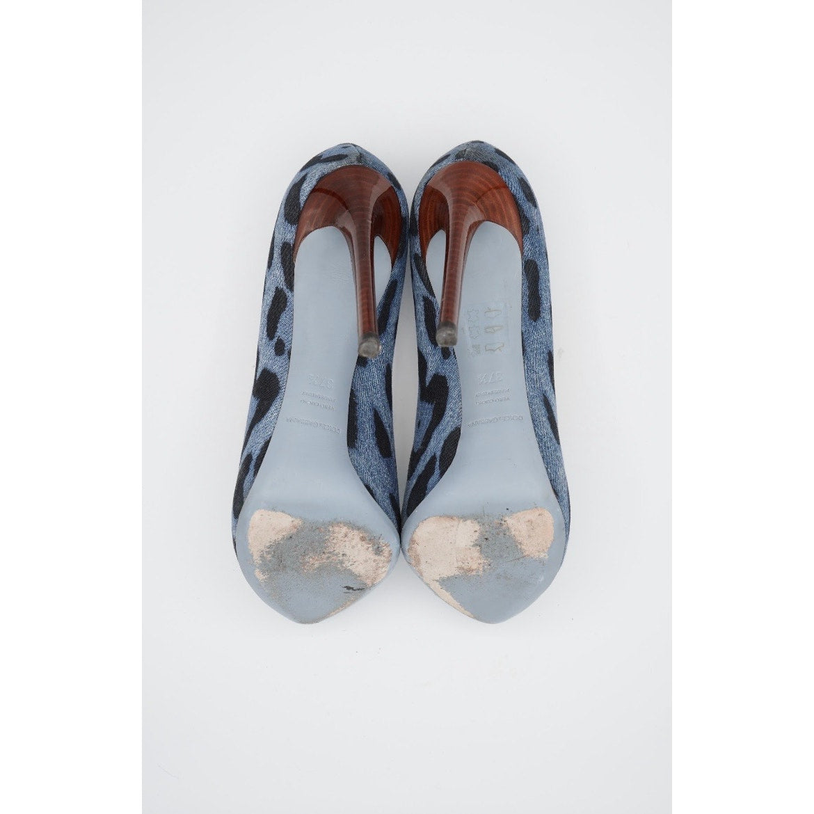 Denim Animal Print Pumps