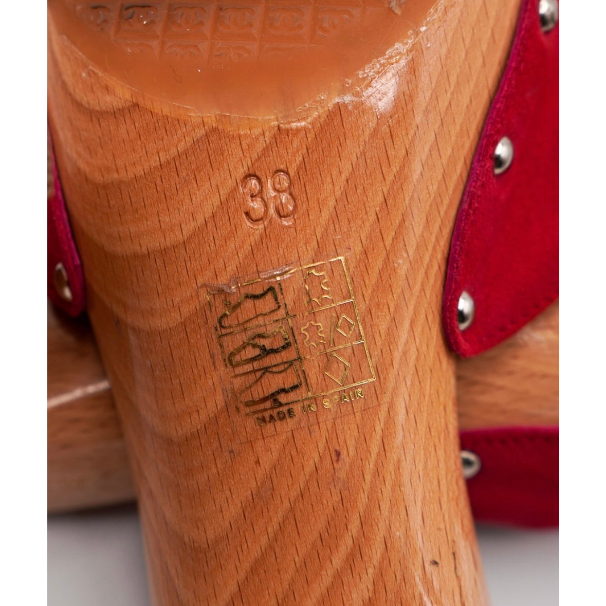 Vintage Red Suede CC Platform Mule