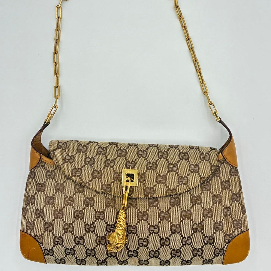 Tom Ford Jackie GG Monogram Tiger Charm Chain Shoulder Bag