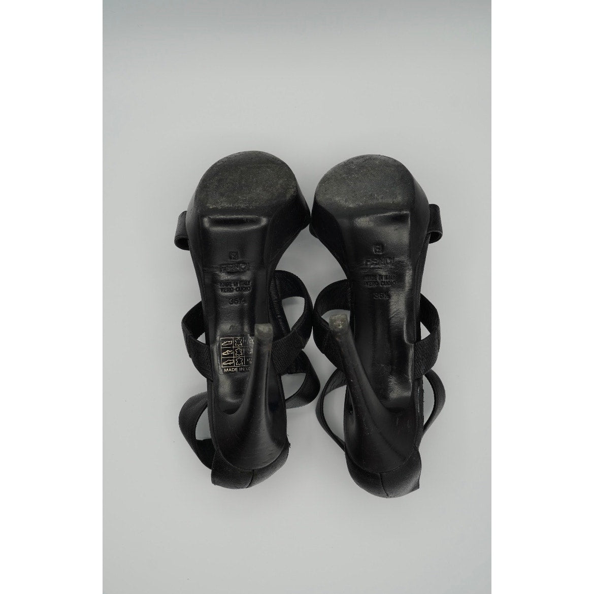 Black Leather Gladiator Platform Heel