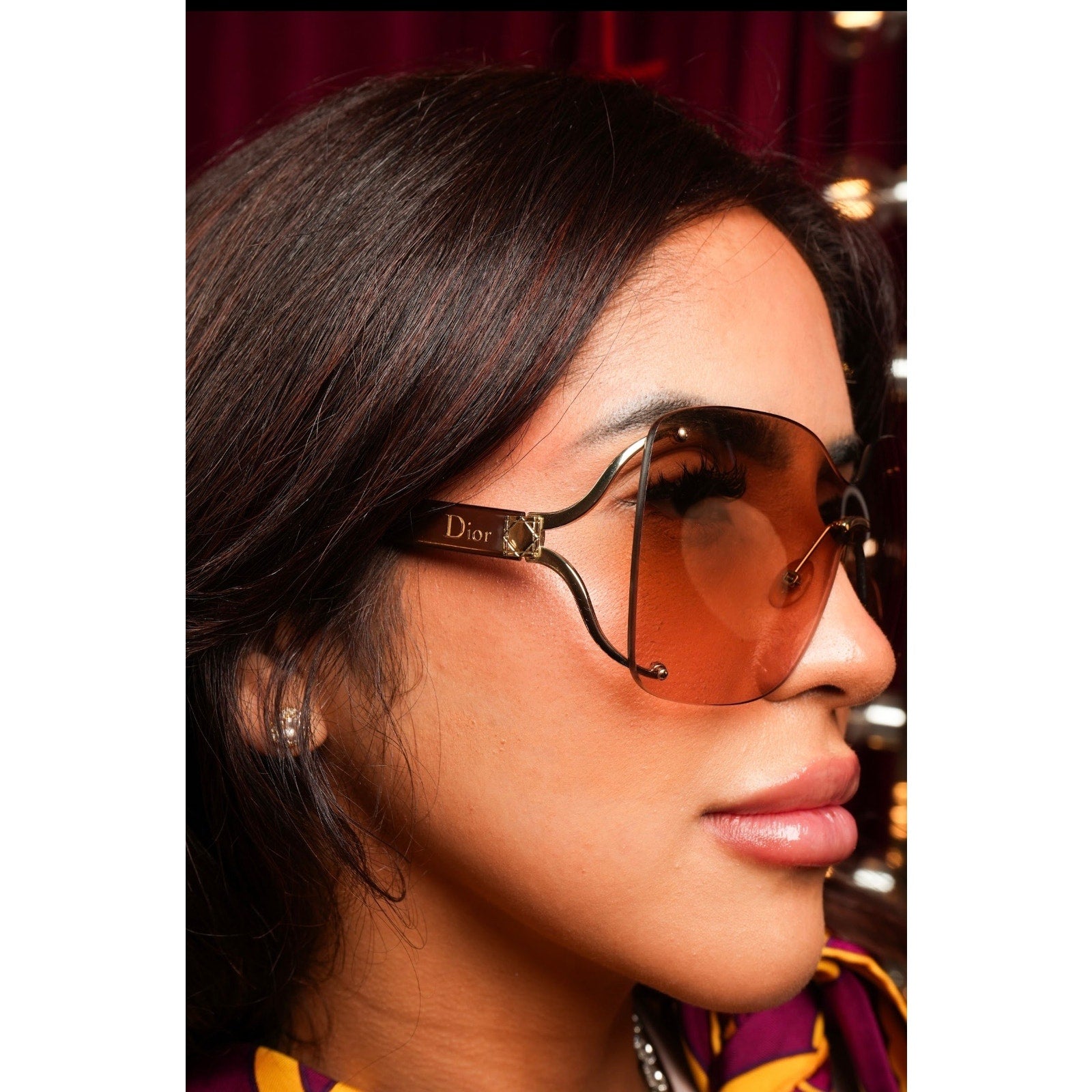 Sunglasses Oversized Brown and Gold