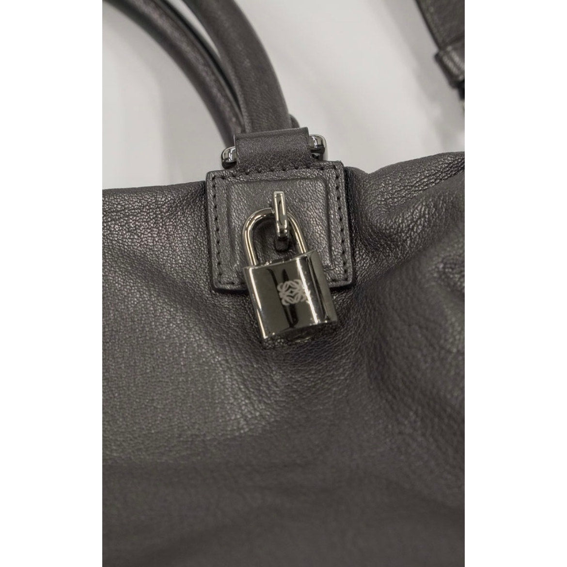 Amazona Vintage Grey Leather Top Handle Shoulder Bag