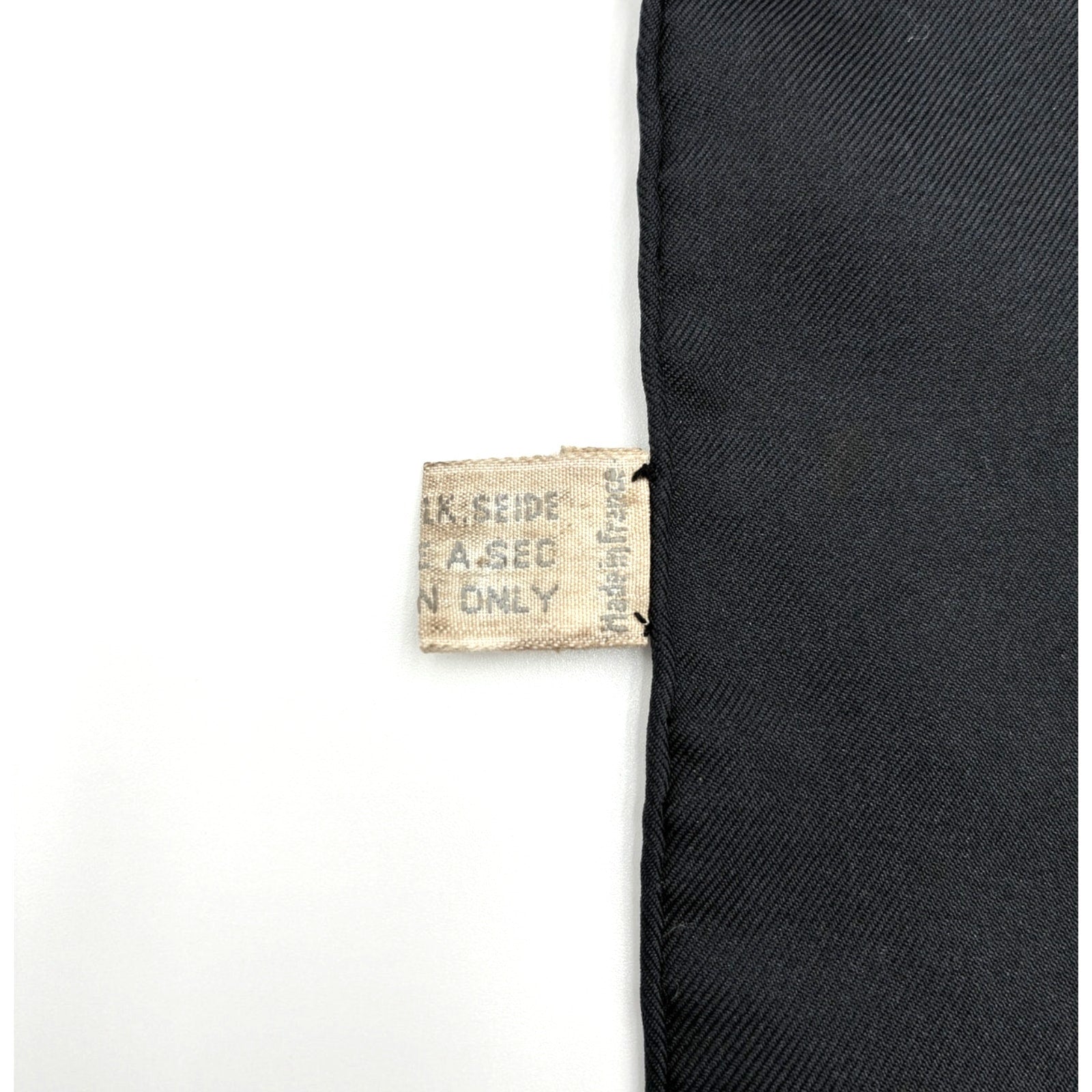 29" Vintage Navy and White Silk Monogram Letter Logo Scarf
