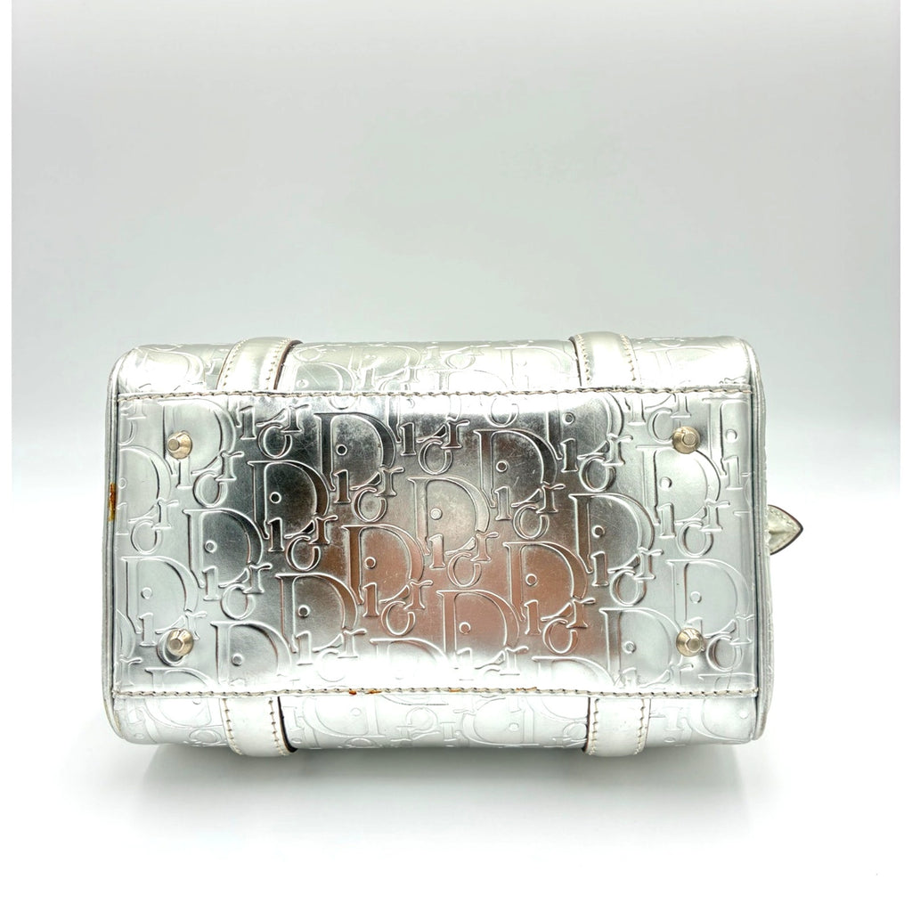 Silver Canvas Trotter Boston Bag