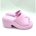 9 Pink Rubber Platform Sandals