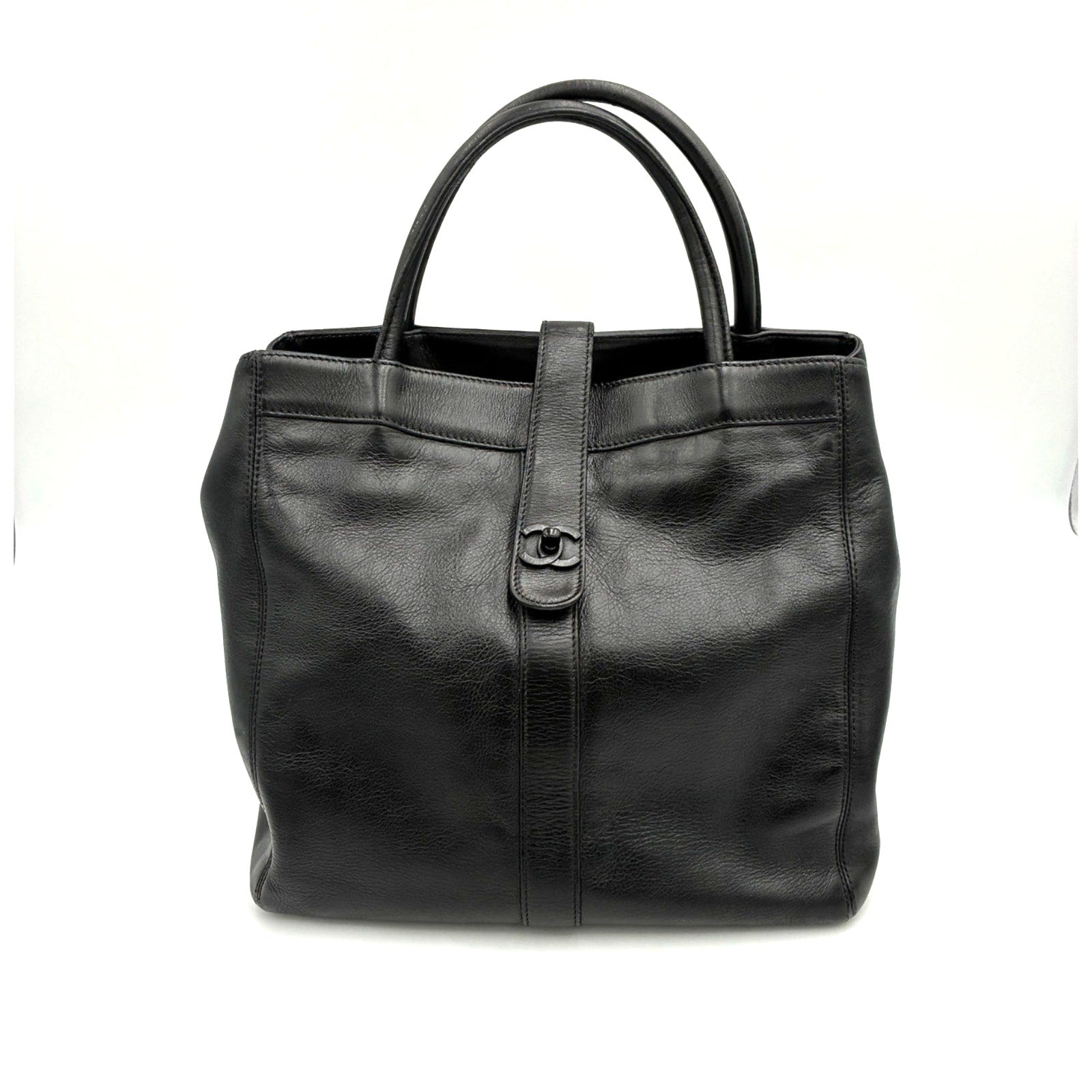 Vintage 1997 Caviar Leather CC Black Tote Bag