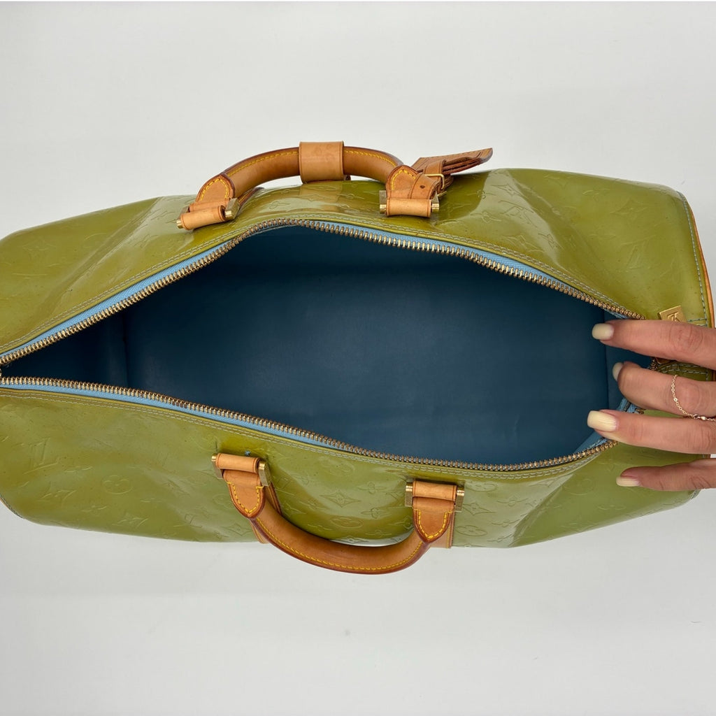 Vintage Monogram Vernis Mercer Green Boston Bag