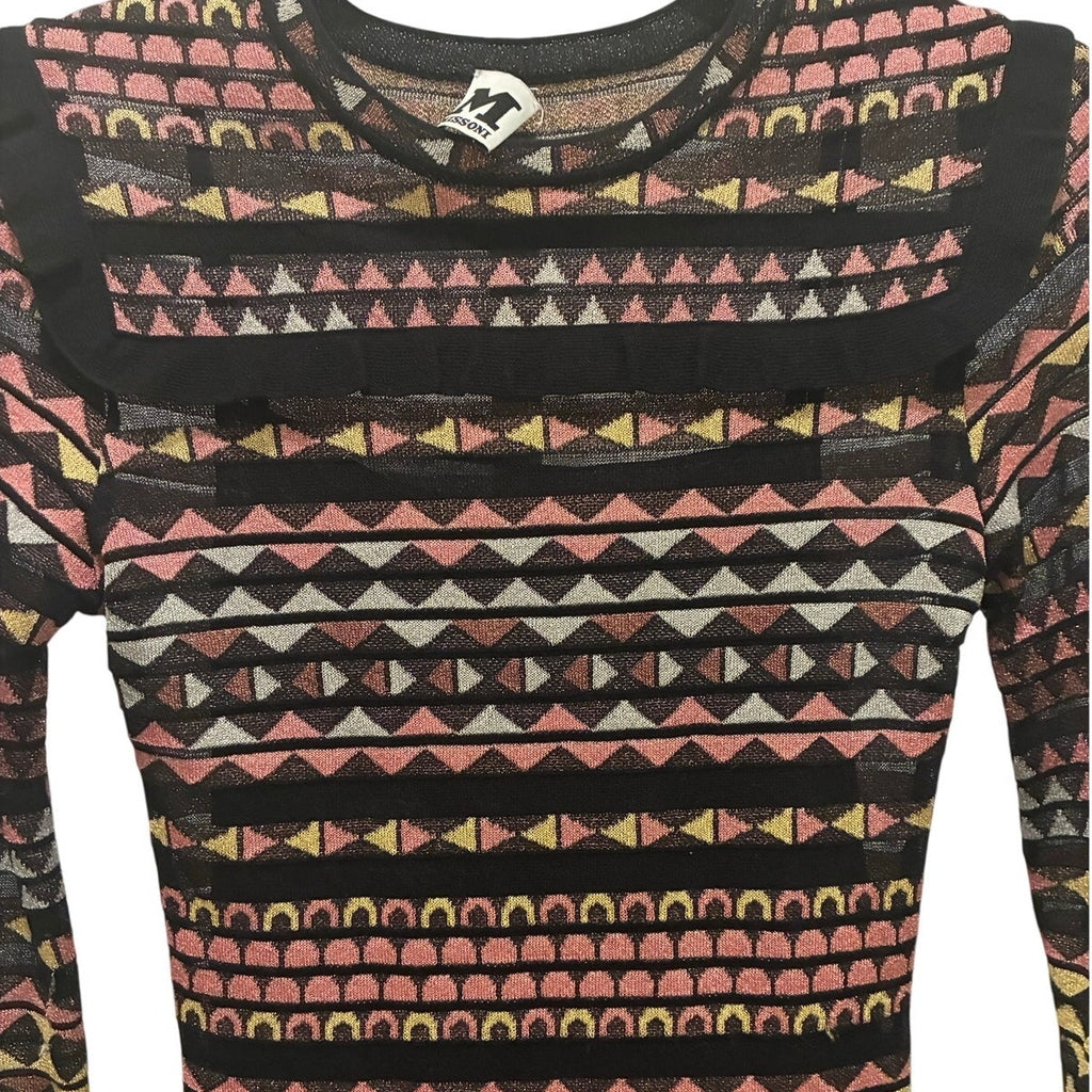 Small Missoni Knit Black & Pink Dress