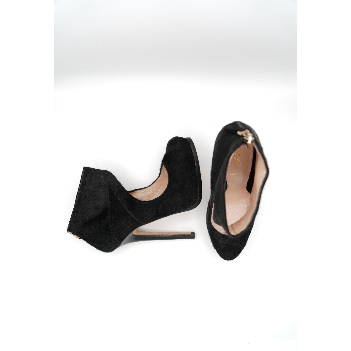 Black Platform Pony Hair Pump
