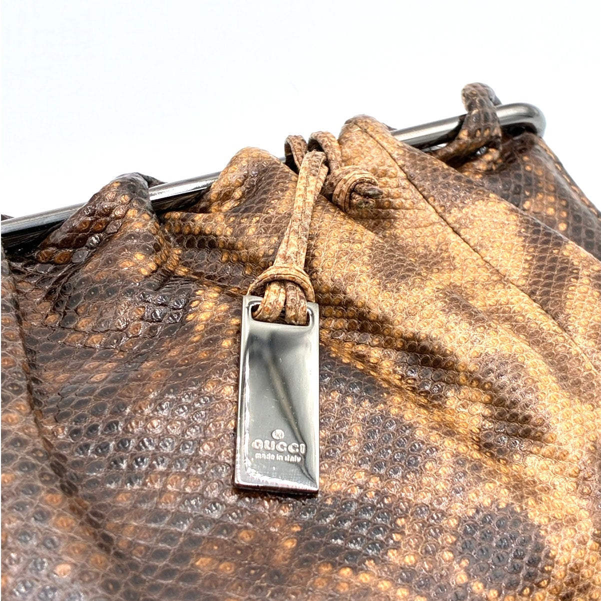 Tom Ford Brown Lizard Embossed Leather Clutch Bag 1999 Collection