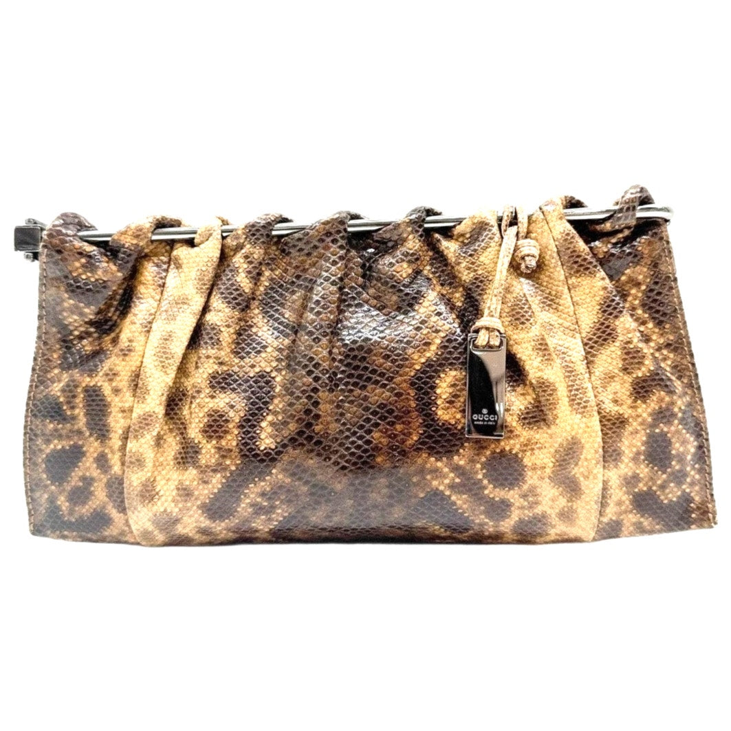 Tom Ford Brown Lizard Embossed Leather Clutch Bag 1999 Collection