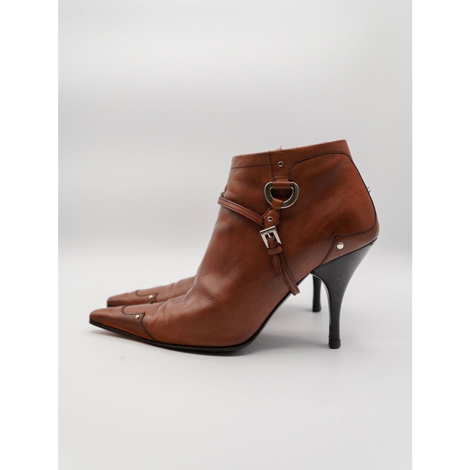 Vintage Brown Leather Booties