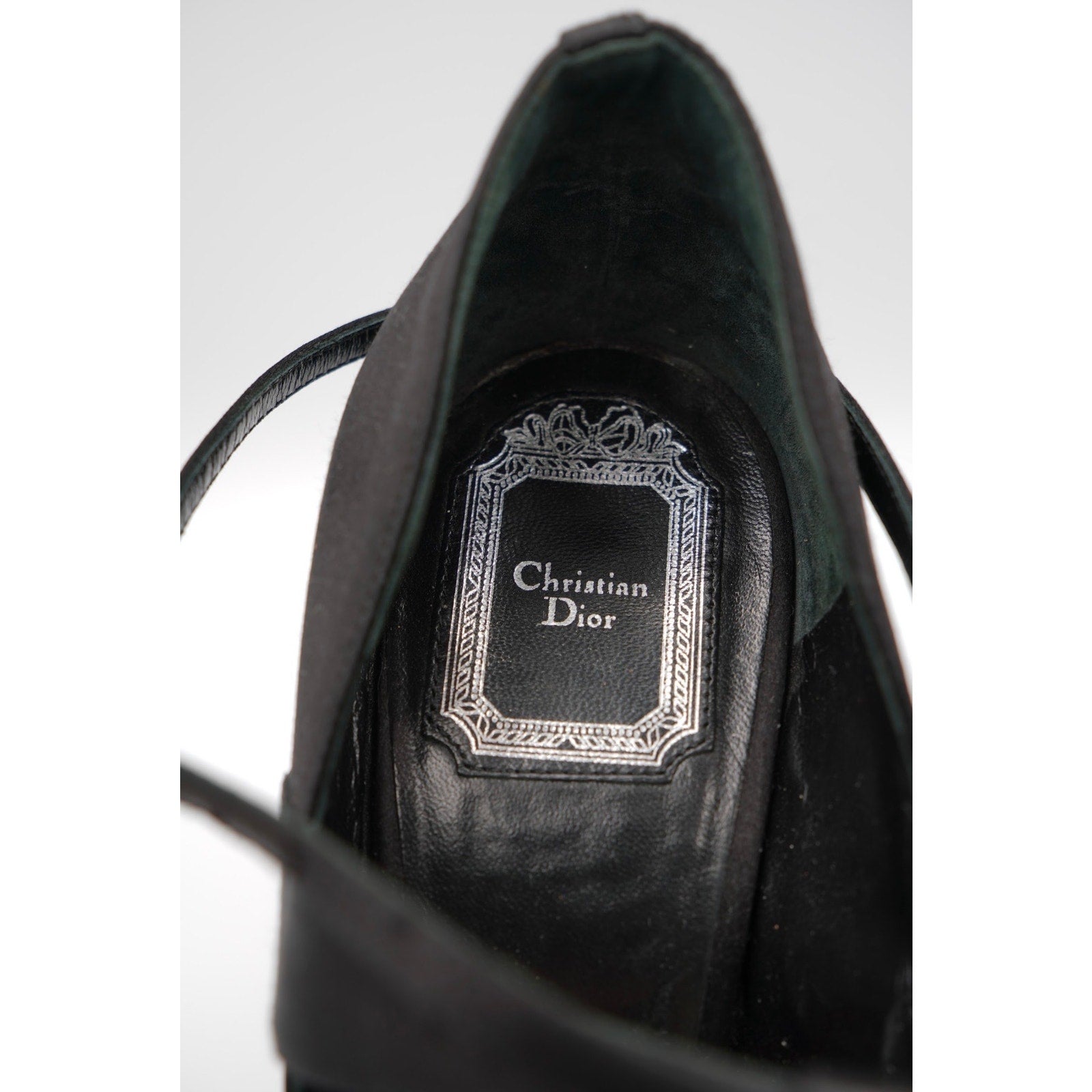 Vintage Black Satin Heels