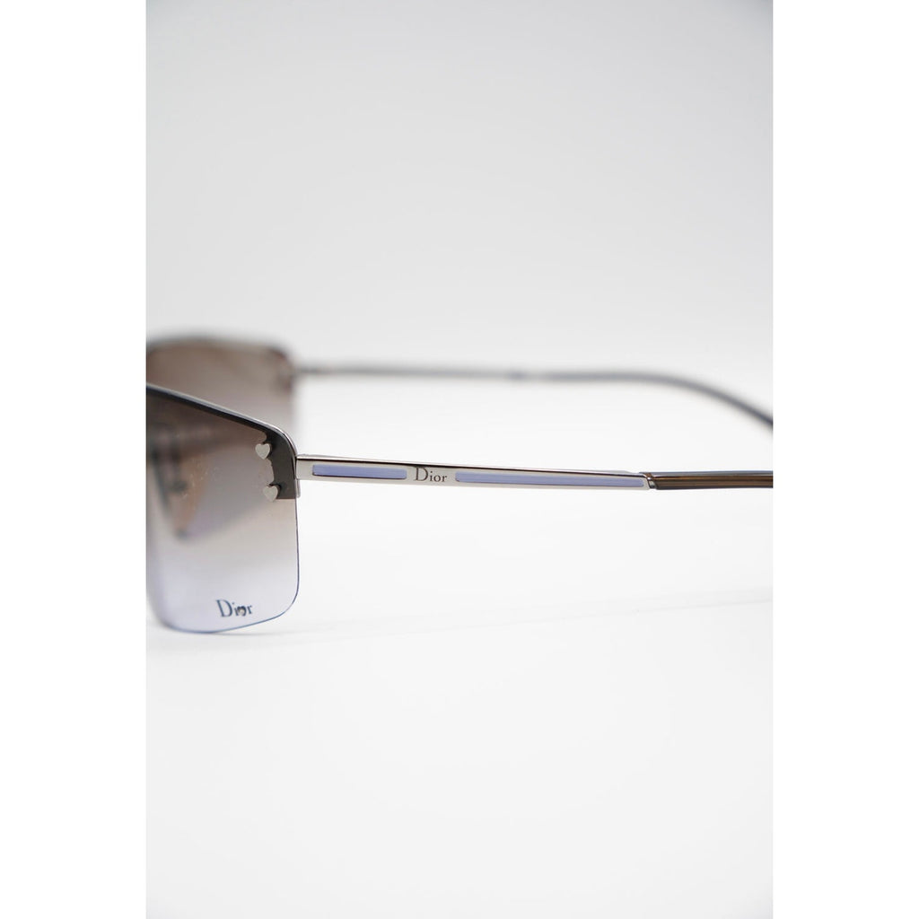 Sunglasses CD Silver Blue Heart Accent