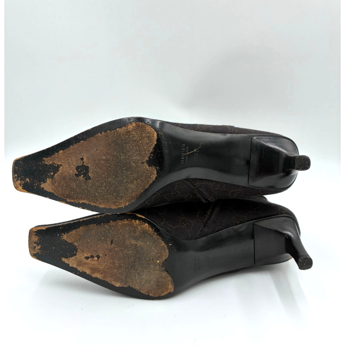 8.5 Gucci Tom Ford Vintage Brown Canvas GG Mid-Calf Boots