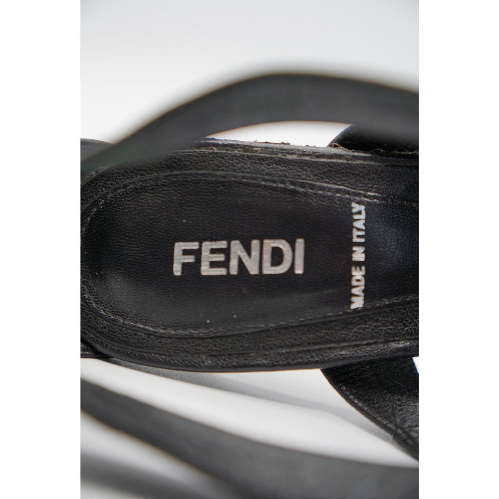 Black Leather Gladiator Platform Heel