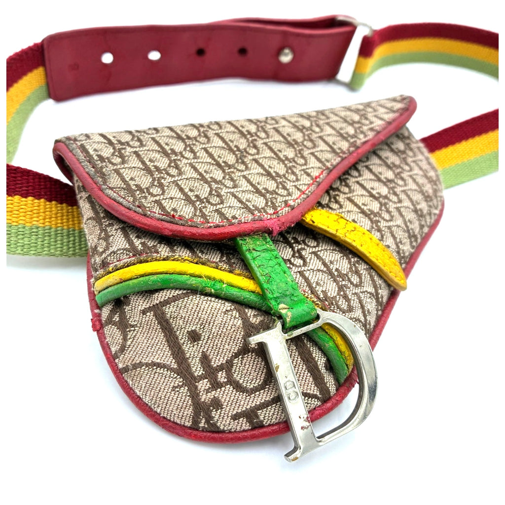 John Galliano 2004 Rasta Trotter Mini Saddle Belt Bag