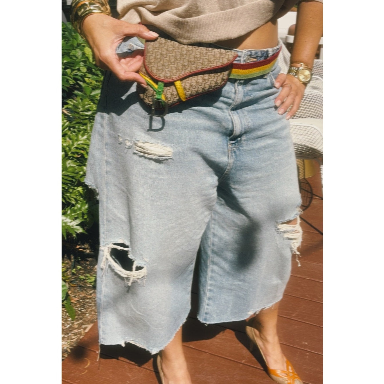 John Galliano 2004 Rasta Trotter Mini Saddle Belt Bag