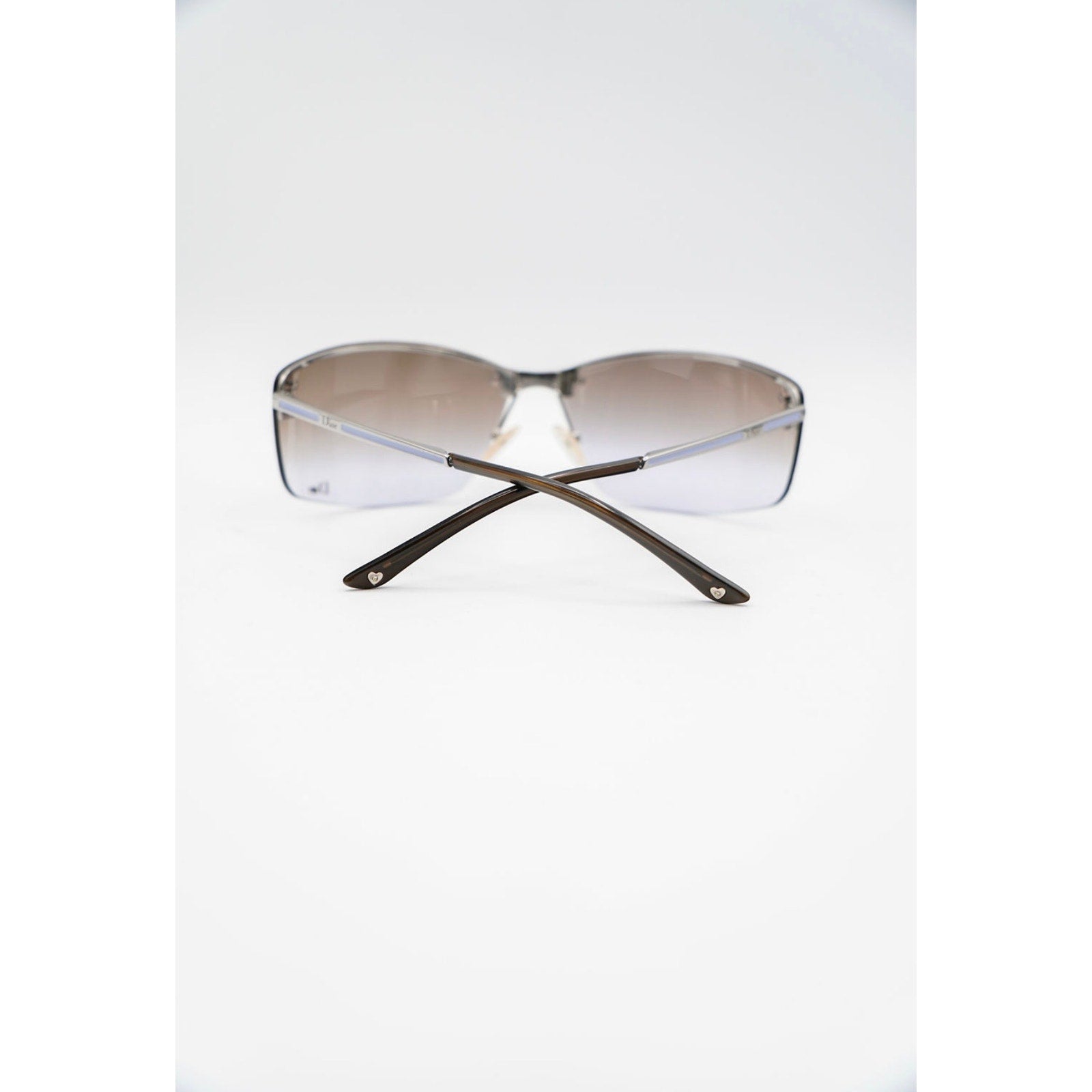 Sunglasses CD Silver Blue Heart Accent