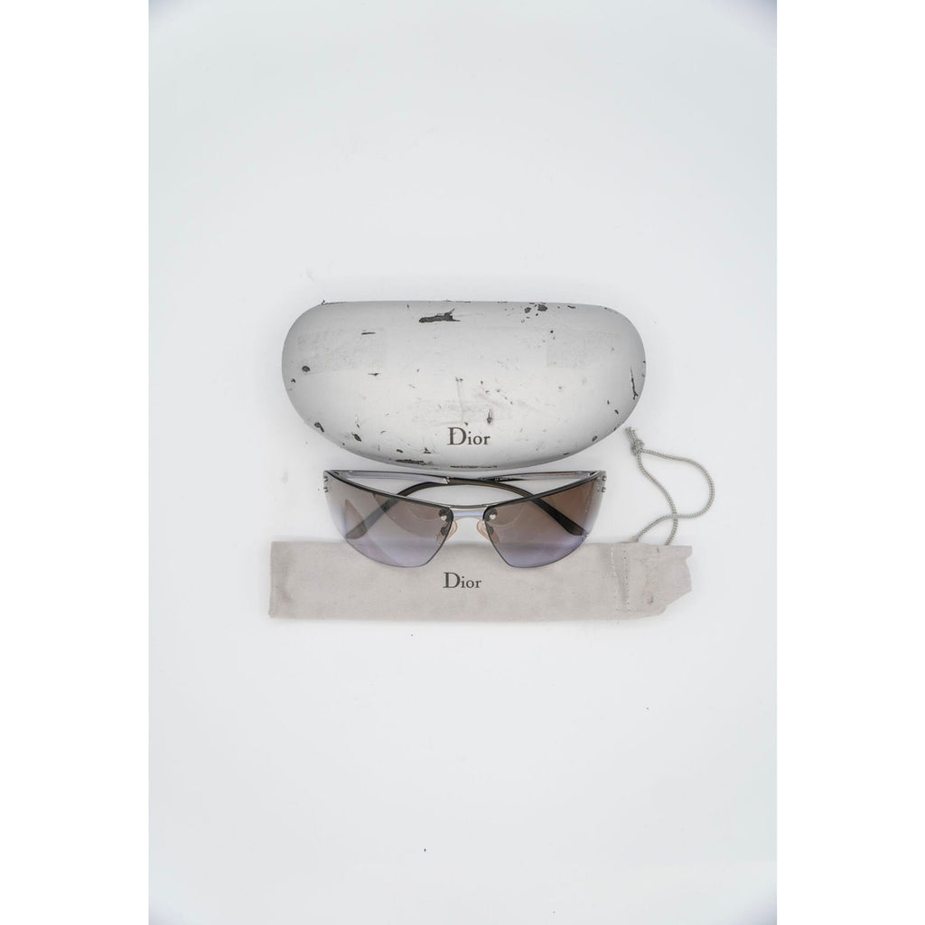 Sunglasses CD Silver Blue Heart Accent